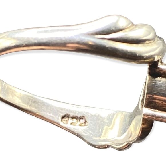 Sterling silver 925 twisted band with approximately 1.5 carat round citrine ring - Picture 5 of 7